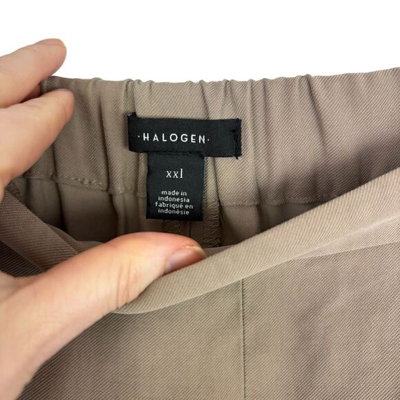 Halogen Tan Relaxed Fit Pants Women's XXL Pull On Waist High Rise - Picture 5 of 5